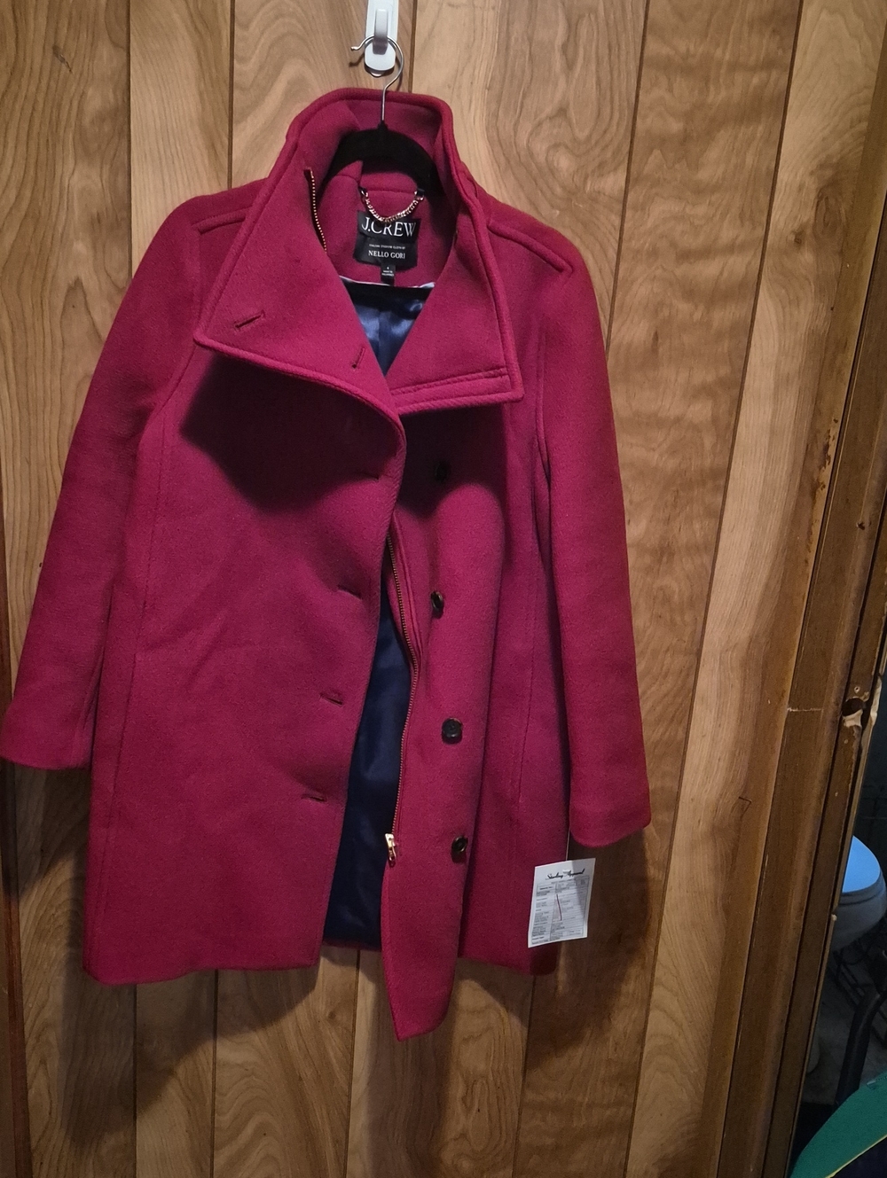 J. Crew Women's Raspberry Wool Peacoat